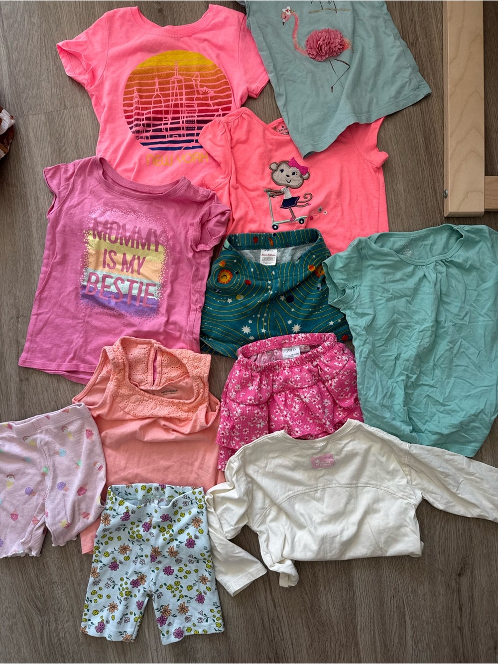 Zara Mixed Pink and Teal Kids Pajama Set